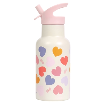 Stainless steel drinking bottle - hearts